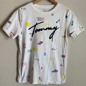 Tommy Hilfiger Shirt XL Boy Kids Youth Short Sleeve 1985 White Spring Summer